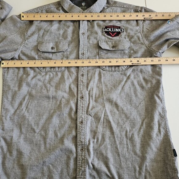 Kuhl Shirt Mens XL Gray Flannel Descendr LS Pockets Jack Links Snaks Patch 7244 - Picture 4 of 16